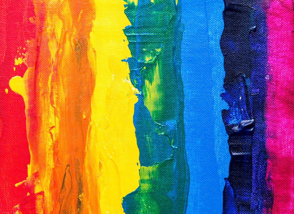 Photo of Rainbow Colored Painting On Canvas